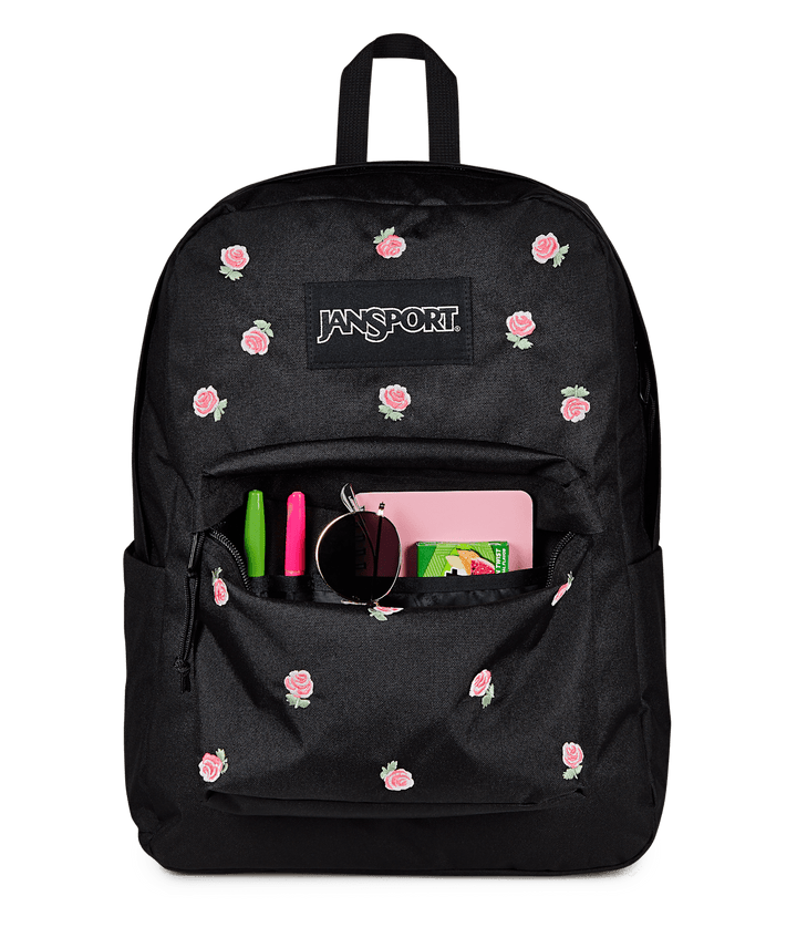 Jansport Superbreak Plus Fx Just a Rose Embroidery Black - Det3