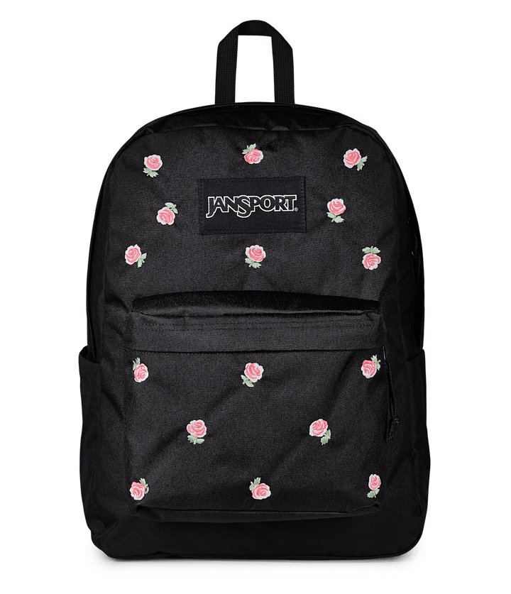 Jansport Superbreak Plus Fx Just a Rose Embroidery Black - Front