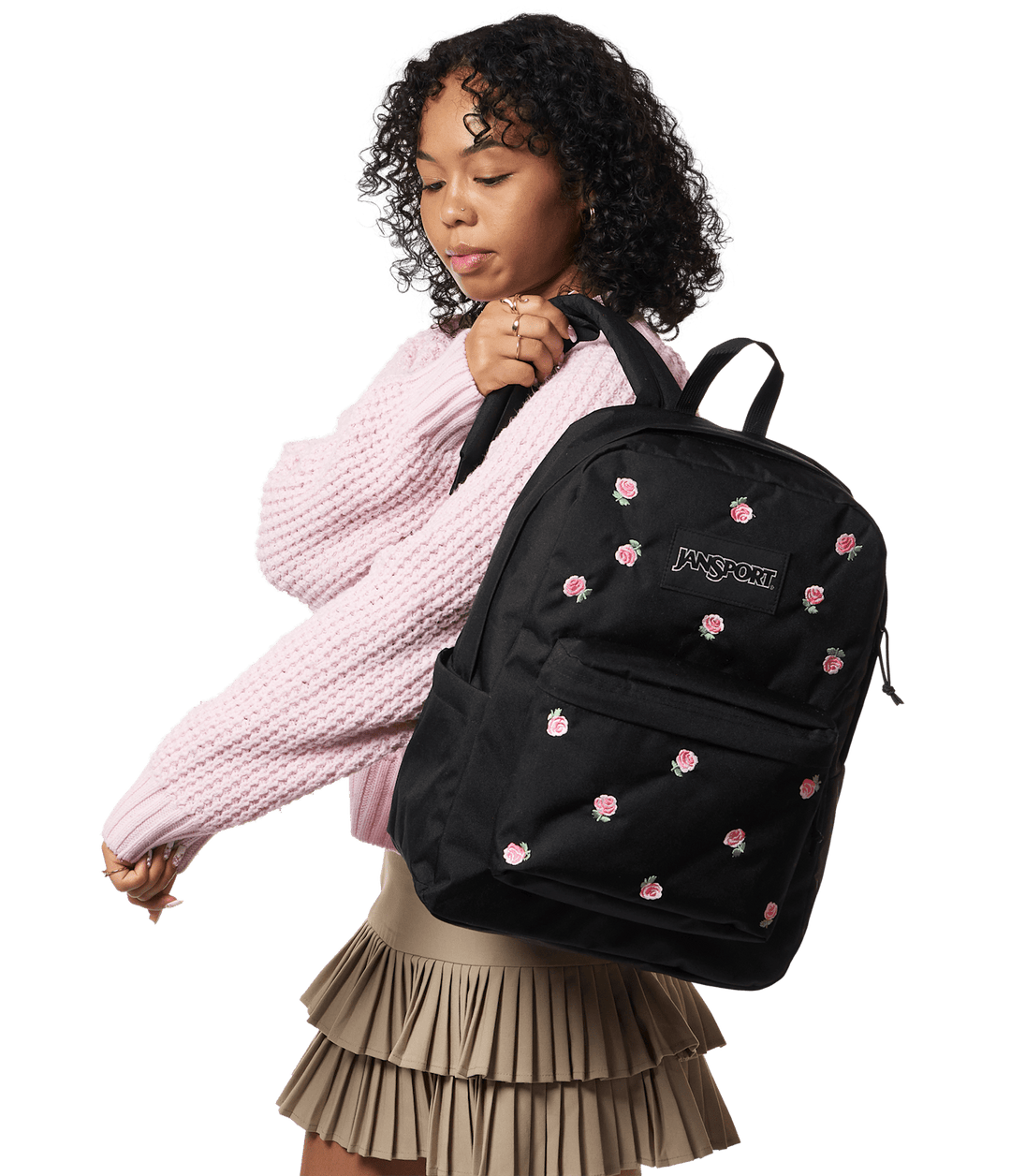 Jansport Superbreak Plus Fx Just a Rose Embroidery Black - Model