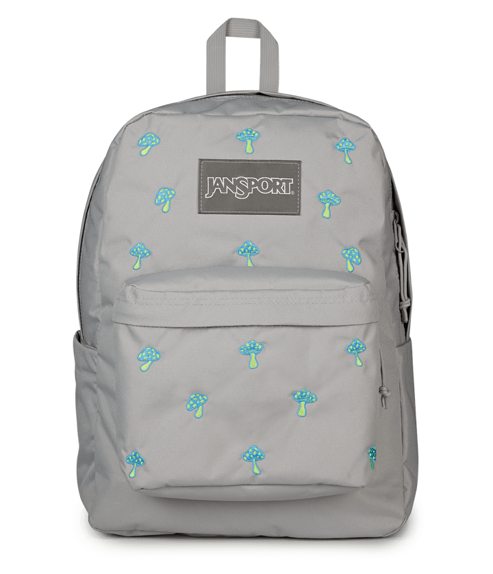 Jansport Superbreak Plus Fx Embroidered Shrooms Md Grey - Front