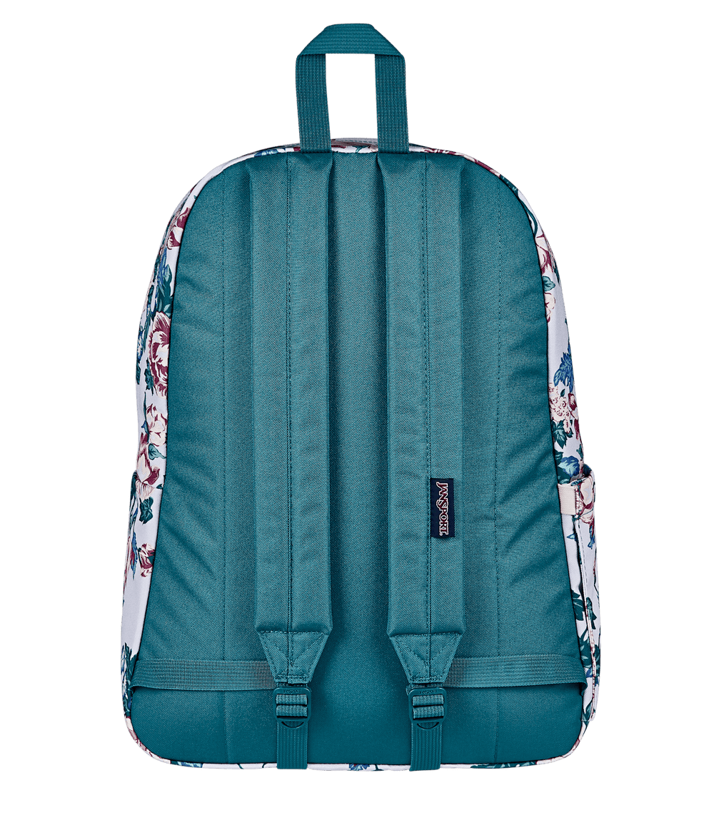 Jansport Superbreak Plus Moon Flower/blu/pnk/grn - Back