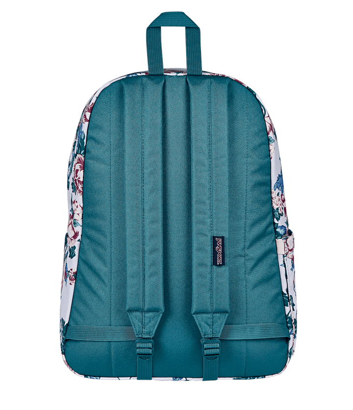 Jansport Superbreak Plus Moon Flower/blu/pnk/grn - Back