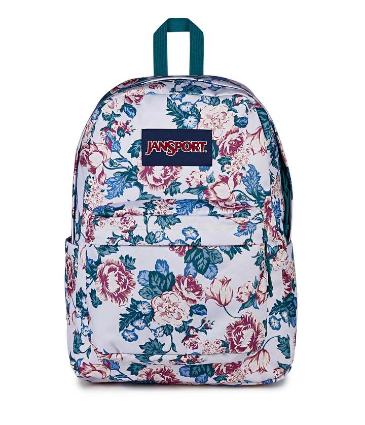 Jansport Superbreak Plus Moon Flower/blu/pnk/grn - Front