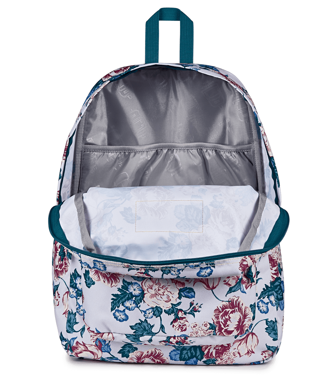 Jansport Superbreak Plus Moon Flower/blu/pnk/grn - Interior