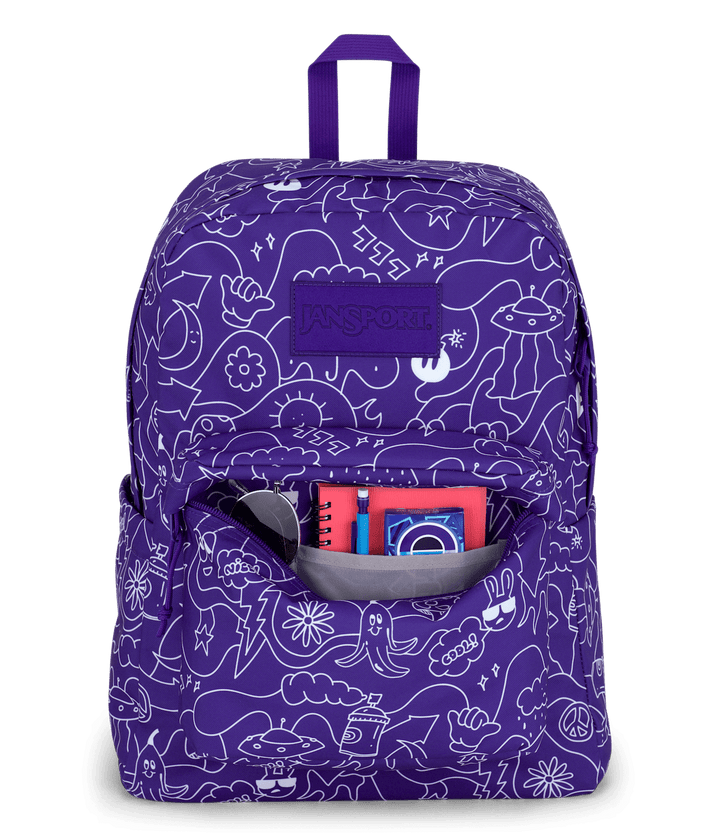 Jansport Superbreak Plus Dub Doodle Purple - Det3