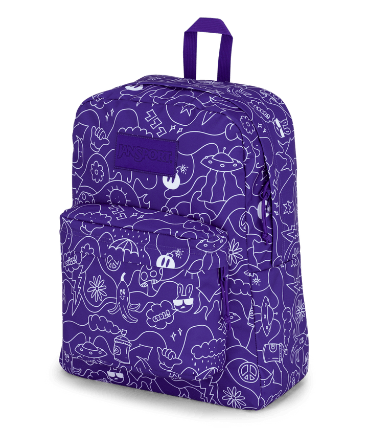 Jansport Superbreak Plus Dub Doodle Purple - Side
