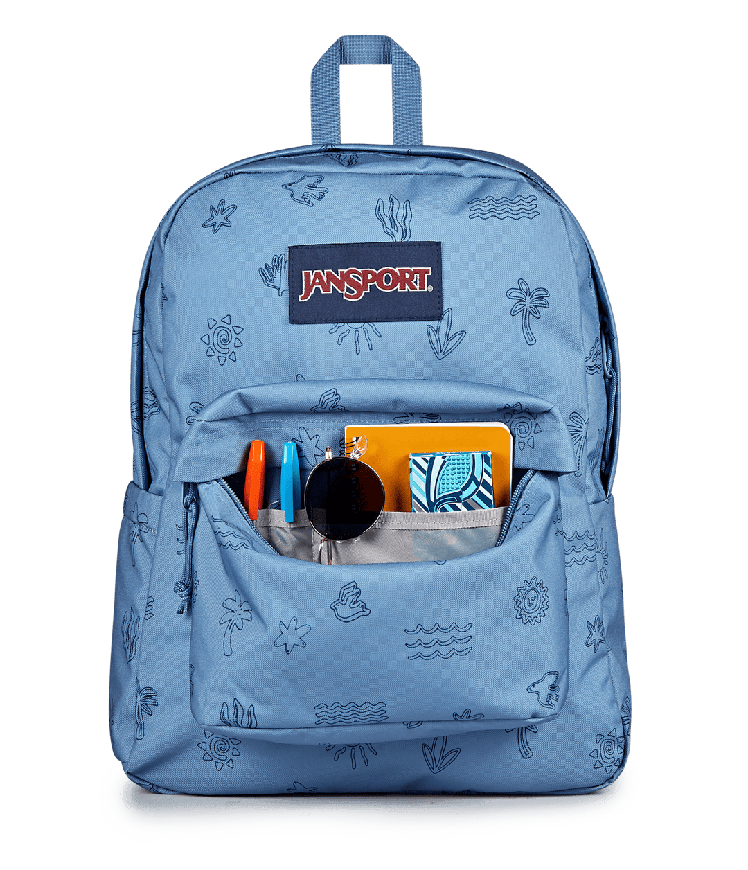 Jansport Superbreak Plus Sunny Sketches Blue - Det3