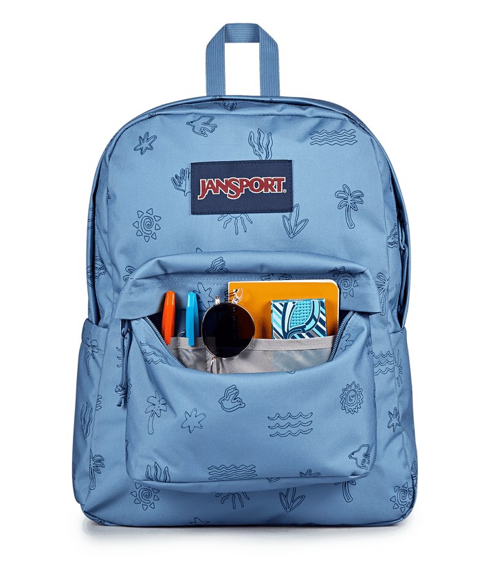 Jansport Superbreak Plus Sunny Sketches Blue - Det3