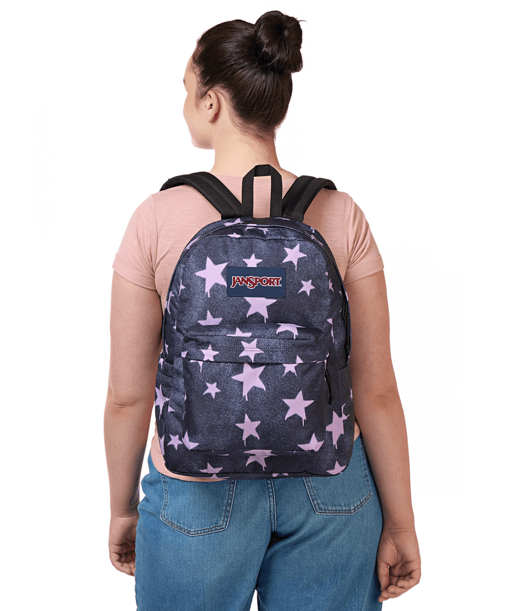 Jansport Superbreak Plus Sprayed Stars Pastel Lilac - Model