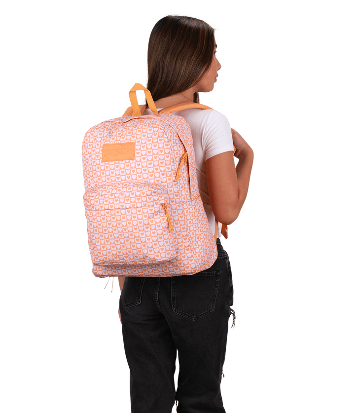 Jansport Superbreak Hyped Hearts Pink - Model