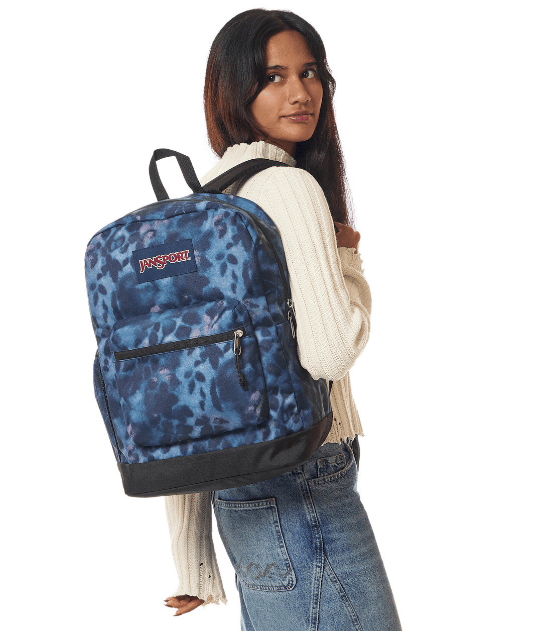 Jansport Cross Town Plus Ghostly Florals Navy - Model