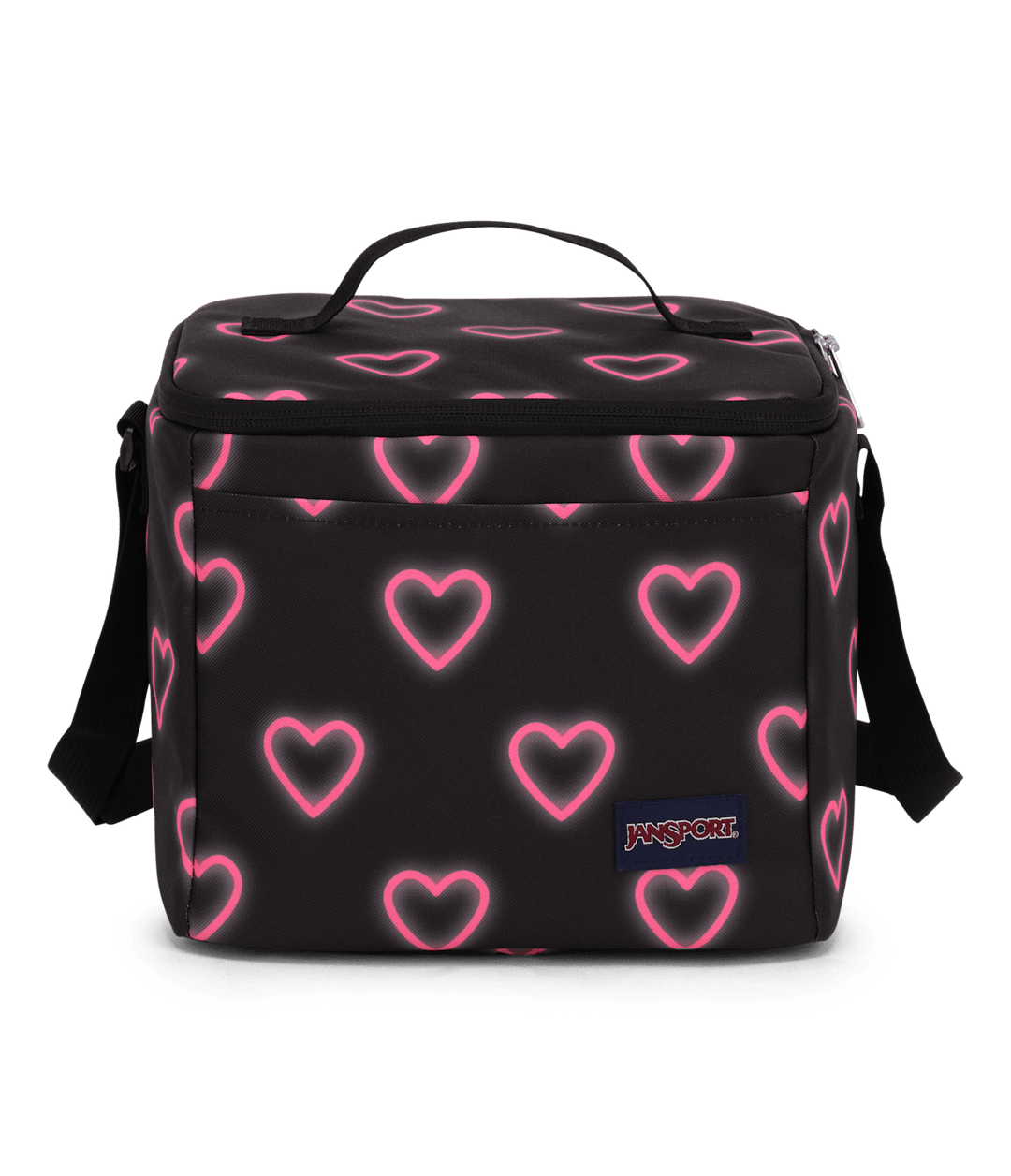 Jansport Super Snack Happy Hearts Black - Front
