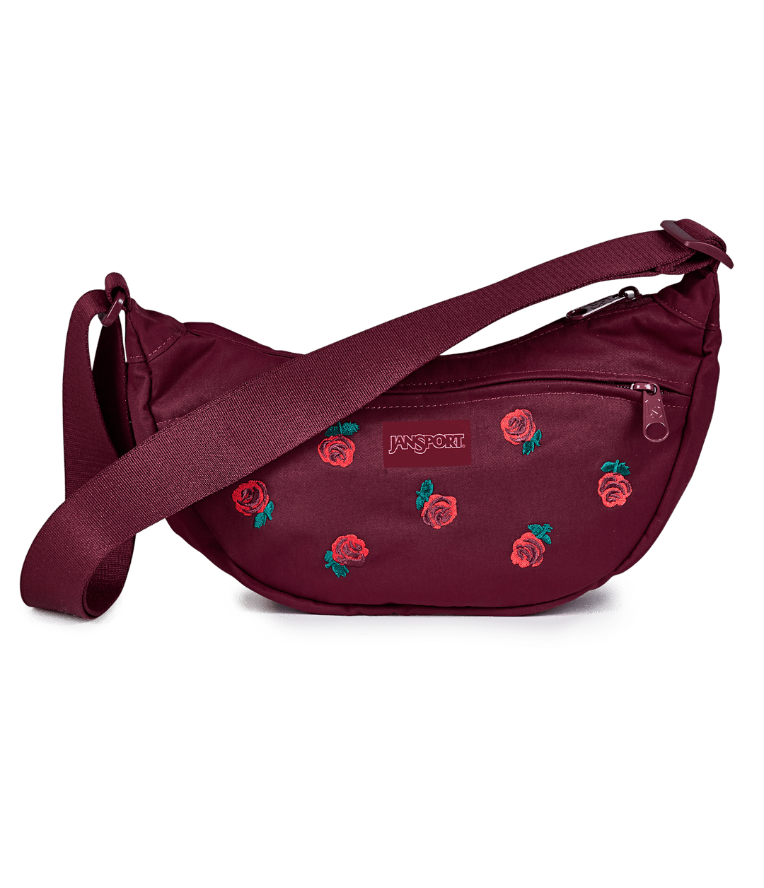 Jansport Unphased Small Fx Just a Rose Embroidery Cherry Lacquer - Front