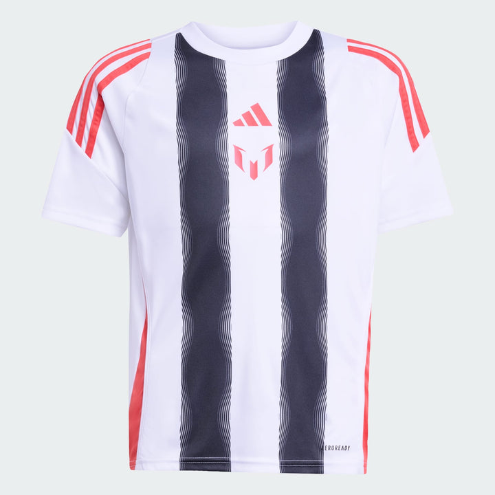 ADIDAS NIÑO TSHIRT MESSI WHITE/SEMI LUCID RED