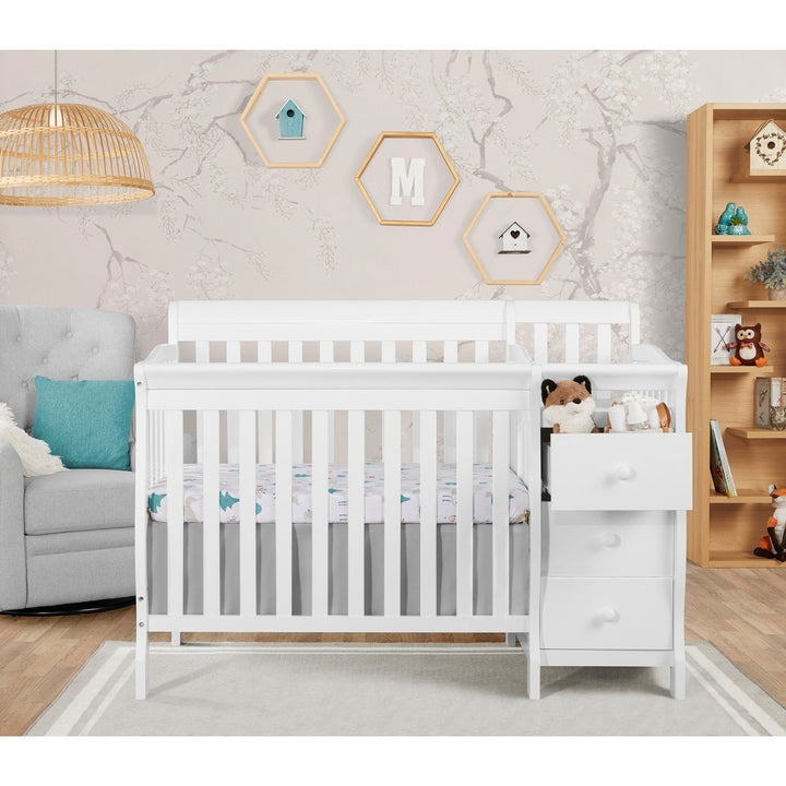 Premium Baby Cuna de Madera C/Cambiador y Organizador Blanco
