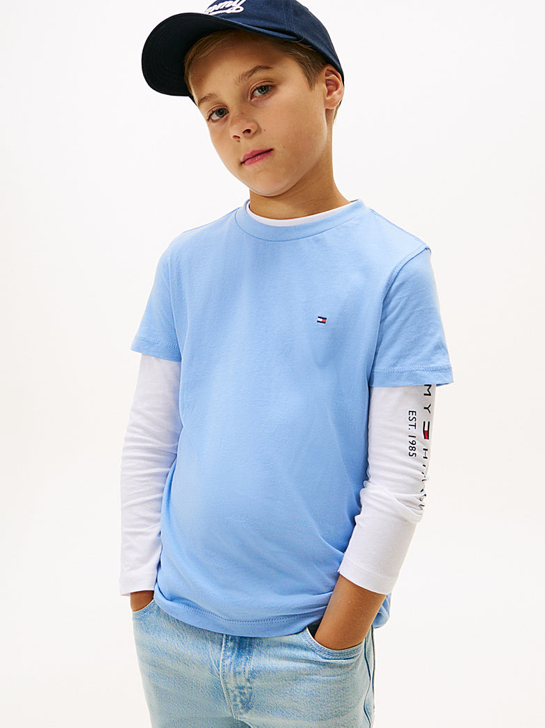 TOMMY HILFIGER NIÑO TSHIRT ESSENTIAL COTTON REG FIT CLOUDY BLUE
