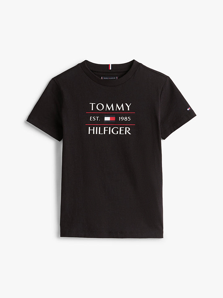 TOMMY HILFIGER NIÑO TSHIRT TOMMY FLAG HILFIGER REG BLACK