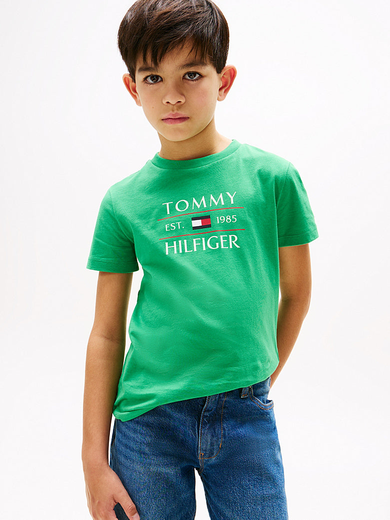 TOMMY HILFIGER NIÑO TSHIRT TOMMY FLAG HILFIGER REG RADIANT GREEN