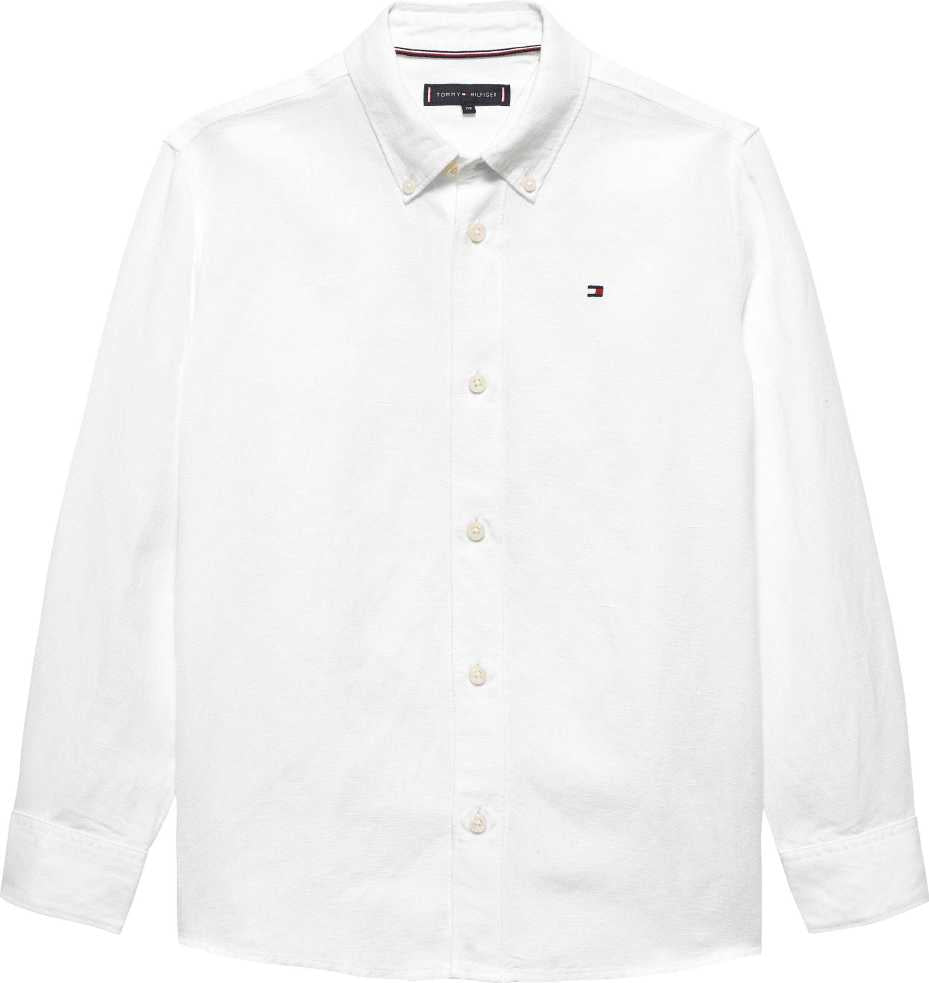 Tommy Hilfiger Camisa Linen Blend Relaxed White para Niño