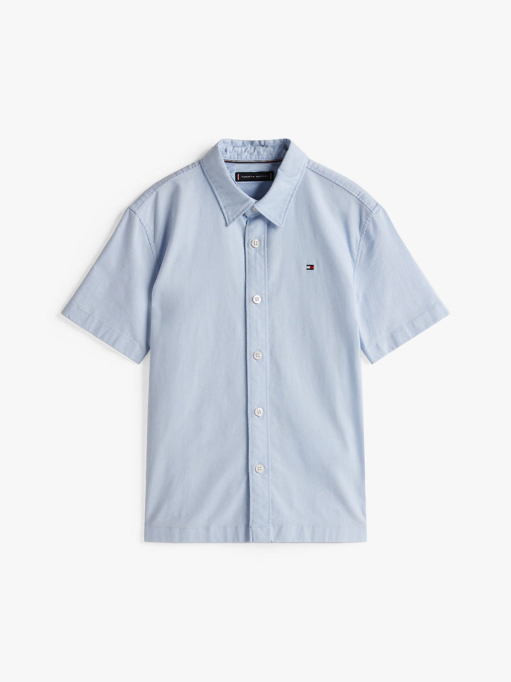 TOMMY HILFIGER NIÑO CAMISA STRETCH OXFORD BREEZY BLUE