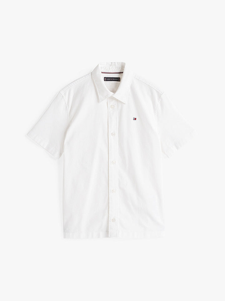 TOMMY HILFIGER NIÑO POLO STRETCH OXFORD WHITE