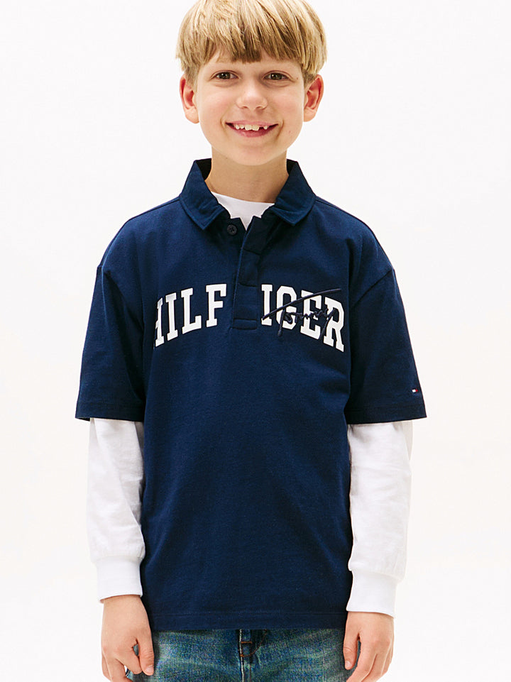 TOMMY HILFIGER NIÑO POLO ARCHIVE MIXED GRAPHIC DARK NIGHT NAVY