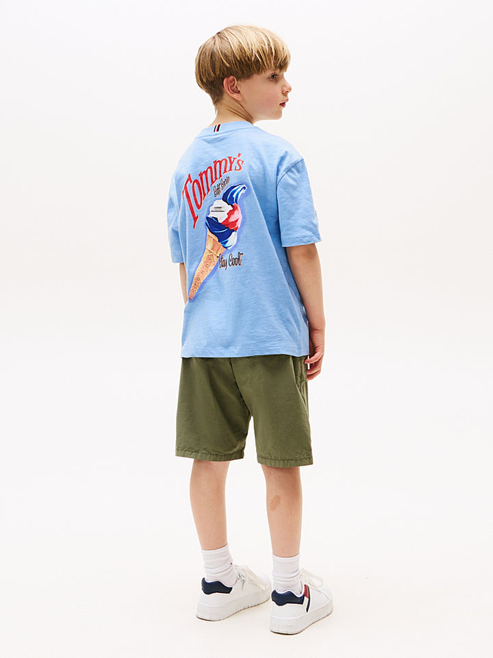 TOMMY HILFIGER NIÑO TSHIRT PHOTO PRINT SLUB CLOUDY BLUE