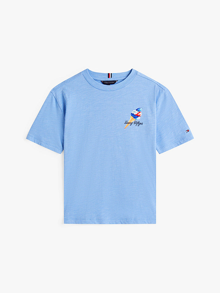 TOMMY HILFIGER NIÑO TSHIRT PHOTO PRINT SLUB CLOUDY BLUE