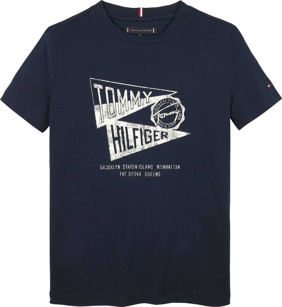 Tommy Hilfiger Tshirt Textured Graphic Print Dark Night Navy para Niño