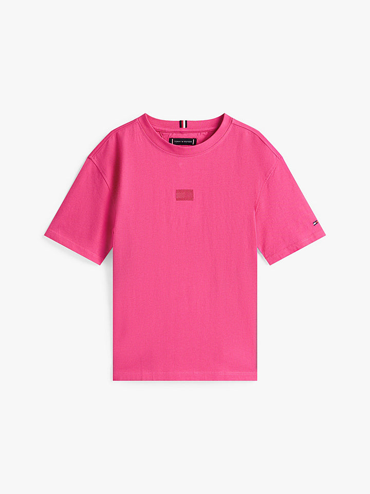 TOMMY HILFIGER NIÑO TSHIRT TONAL FLAG JEWEL PINK