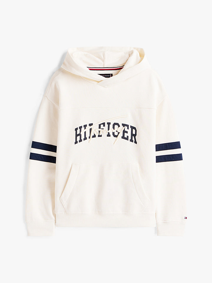TOMMY HILFIGER NIÑO ABRIGO MIXED GRAPHIC HOODIE IVORY SILK