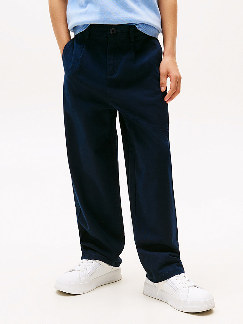 TOMMY HILFIGER NIÑO PANTALON PLEATED CHINO DARK NIGHT NAVY