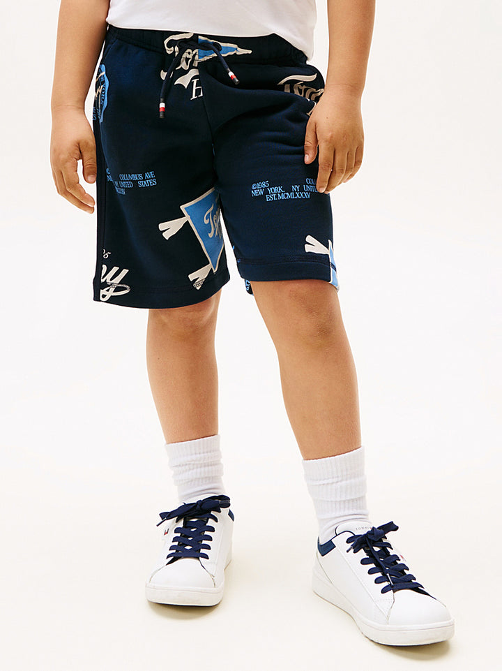 TOMMY HILFIGER NIÑO SHORT ALL OVER PRINTED SWEAT DARK NIGHT NAVY
