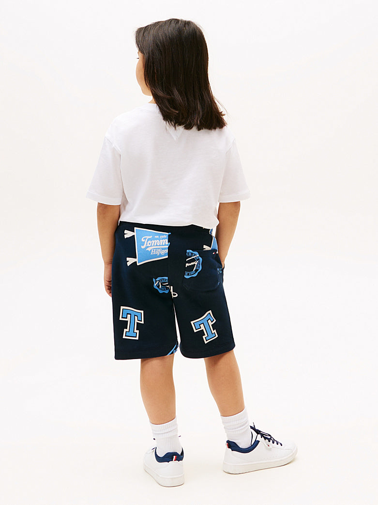 TOMMY HILFIGER NIÑO SHORT ALL OVER PRINTED SWEAT DARK NIGHT NAVY
