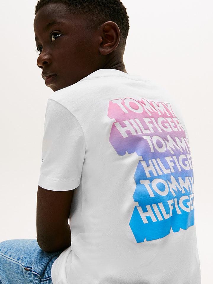 TOMMY HILFIGER NIÑO TSHIRT GRAFITTI RAISED PRINT WHITE