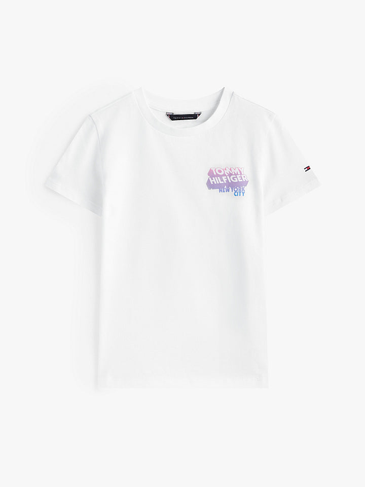 TOMMY HILFIGER NIÑO TSHIRT GRAFITTI RAISED PRINT WHITE