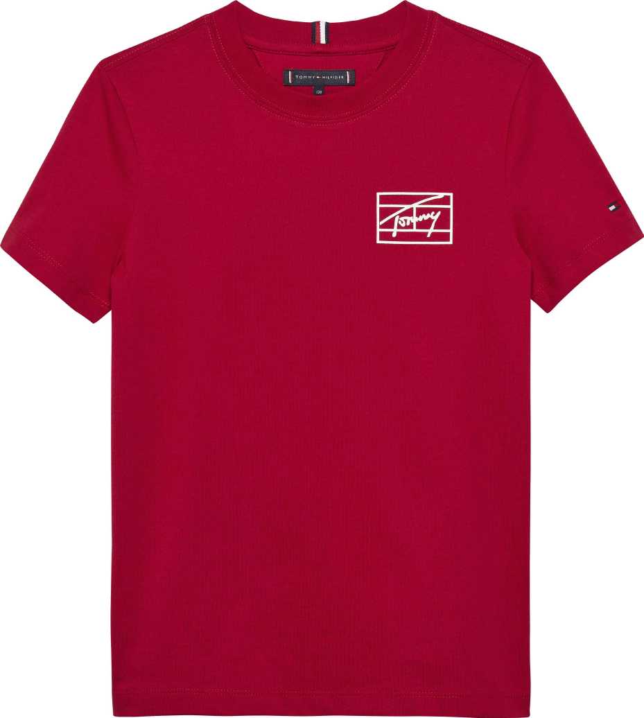 Tommy Hilfiger Tshirt Varsity Print M/C Medium Red para Niño