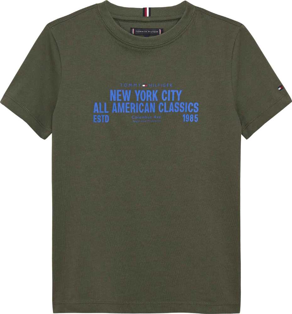 Tommy Hilfiger Tshirt Nyc Print Graphic M/C Pewter Green para Niño