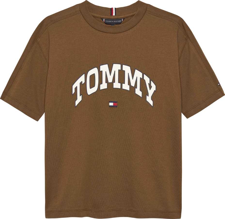 Tommy Hilfiger Tshirt Varsity Raised Print M/C Pecan Nut para Niño