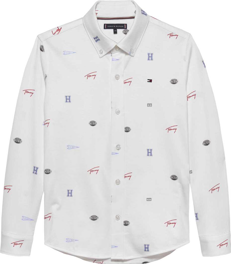 Tommy Hilfiger Tshirt Varsity Aop M/L White para Niño