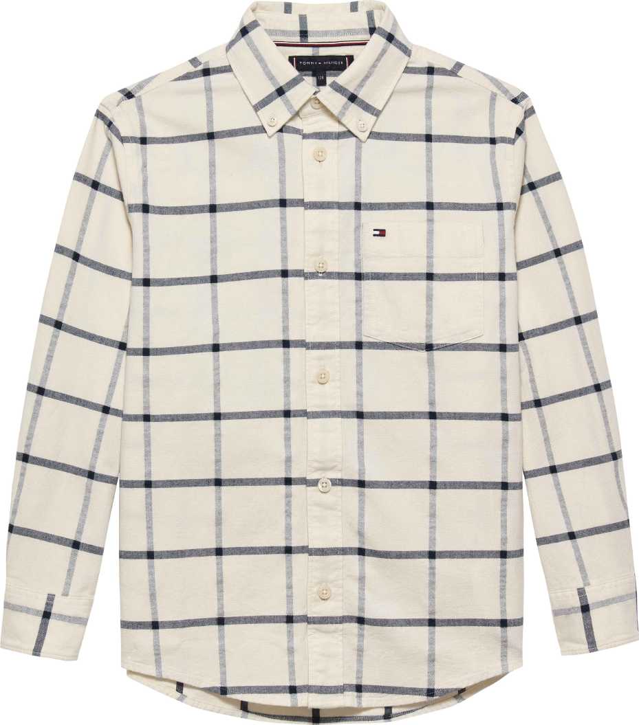 Tommy Hilfiger Camisa Window Pane M/L White Check para Niño