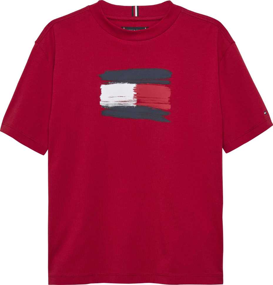 Tommy Hilfiger Tshirt Flag Archive M/C Medium Red para Niño