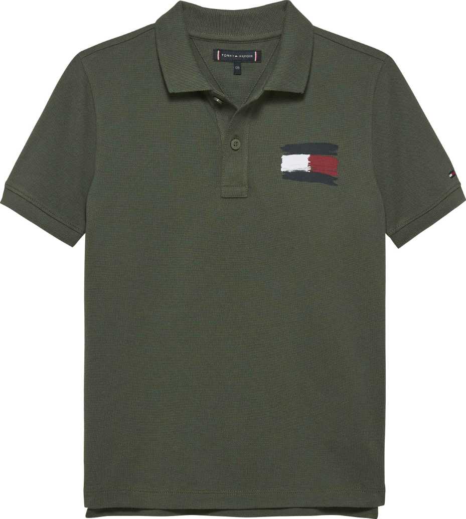Tommy Hilfiger Polo Flag M/C Pewter Green para Niño