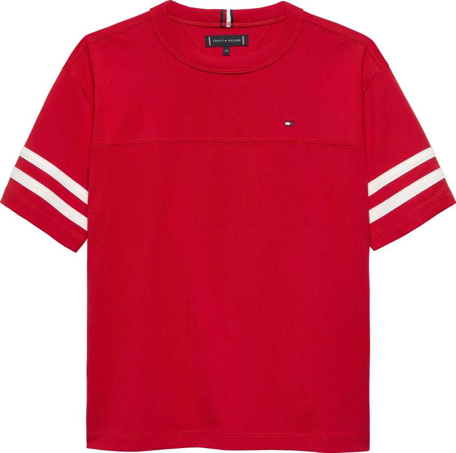 Tommy Hilfiger Tshirt Varsity Stripes Rapid Red para Niño
