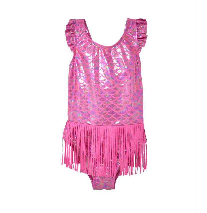 FLAP HAPPY NIÑA VESTIDO DE BAÑO SHINY PINK SCALES