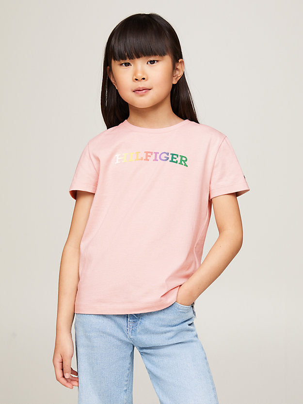 TOMMY HILFIGUER NIÑA TSHIRT MONOTYPE WHIMSY PINK