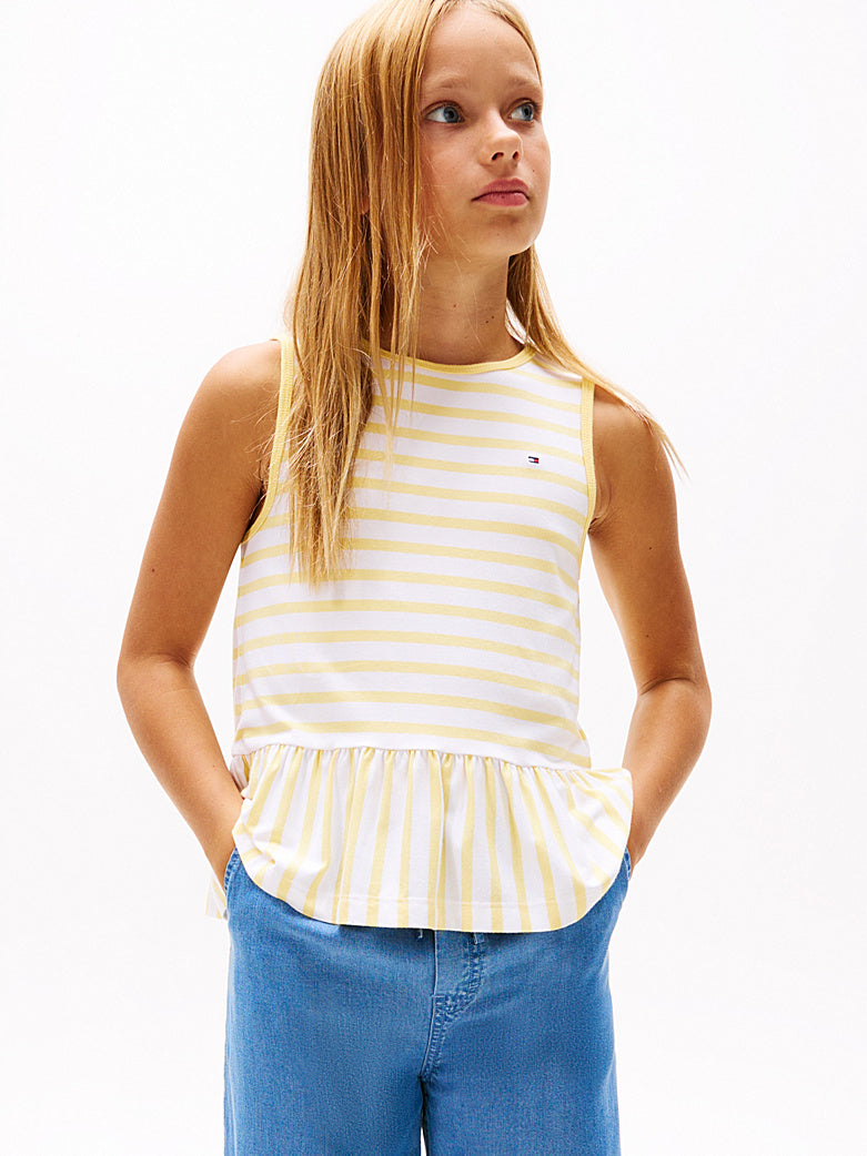 TOMMY HILFIGER NIÑA BLUSA PEPLUM STRIPE CITRONELLA STRIPES