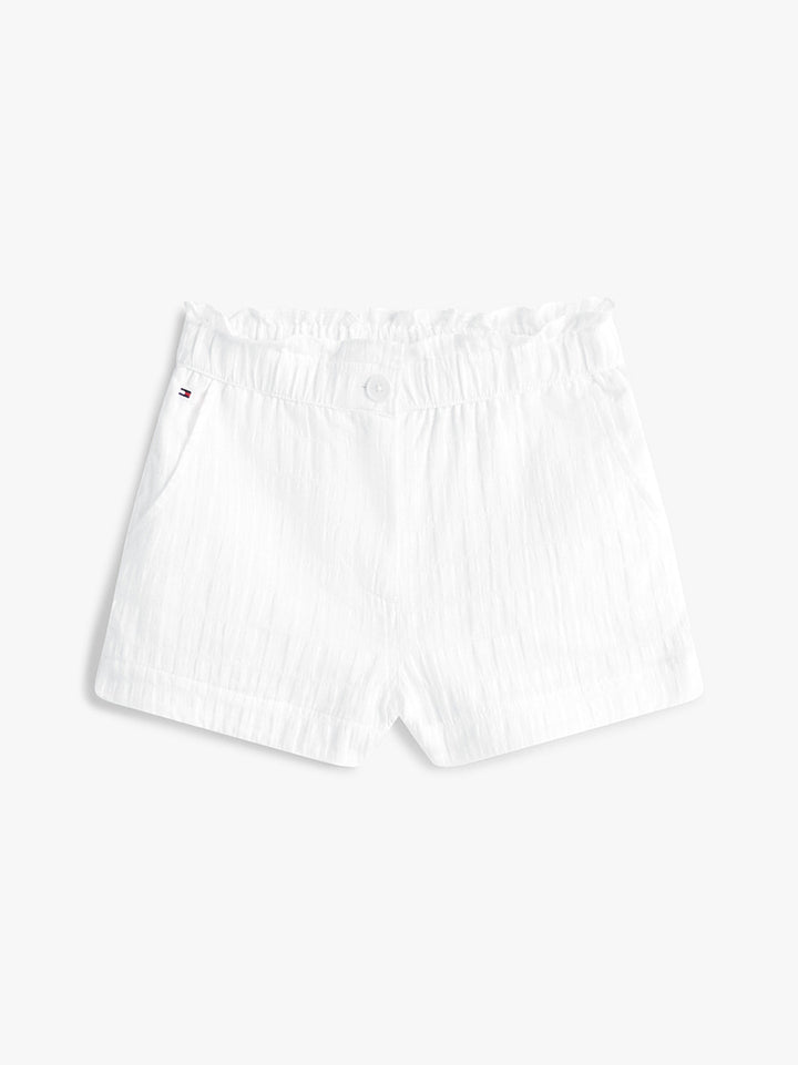 TOMMY HILFIGER NIÑA SHORT TEXTURED COTTON WHITE