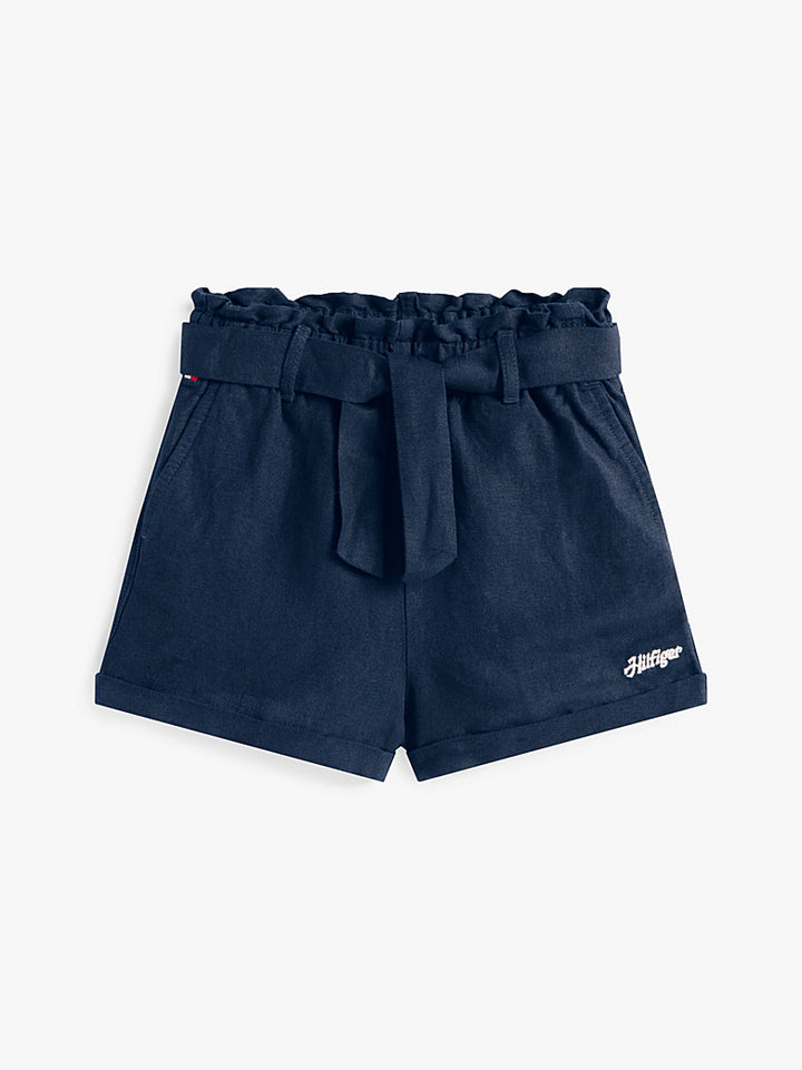 TOMMY HILFIGER NIÑA SHORT LINEN PULL ON DARK NIGHT NAVY