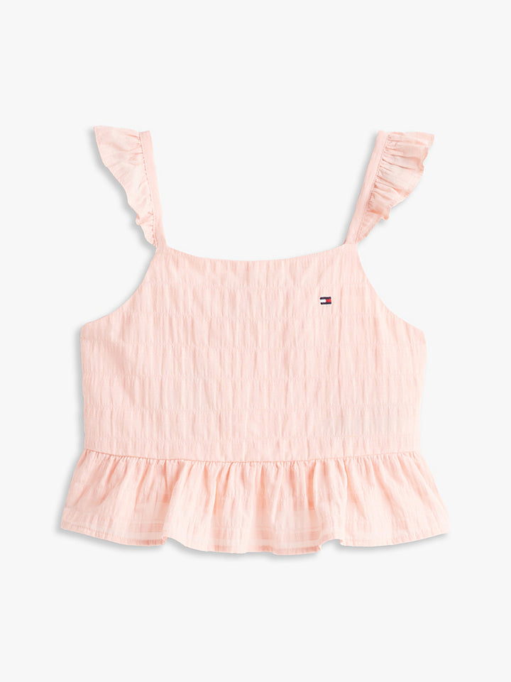 TOMMY HILFIGER NIÑA BLUSA TEXTURED COTTON CORAL ICE
